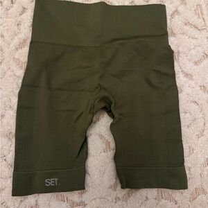 SET Active Olive Green Bike Shorts